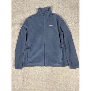 Columbia Fleece Jacket Blue Full Zip Mens Size L Lightweight Outdoor